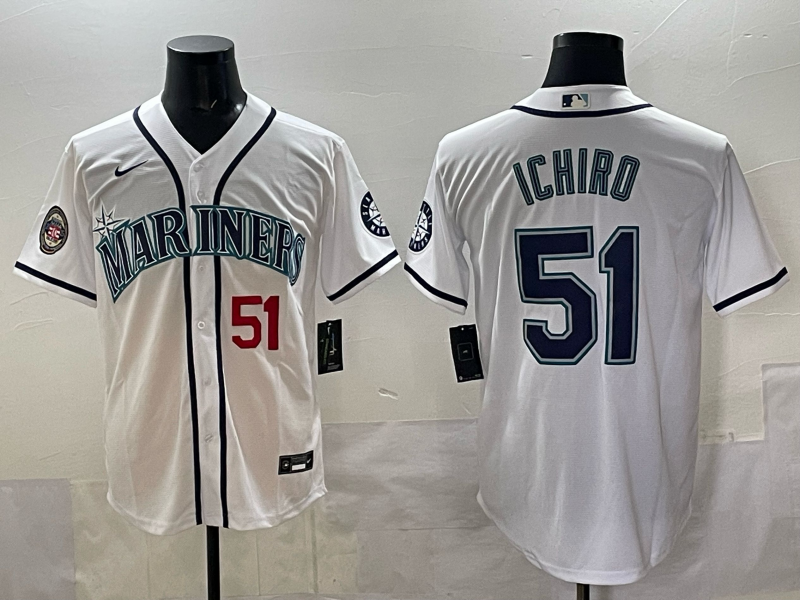 Men Seattle Mariners #51 Ichiro white MLB 2025 Nike jersey 0012
